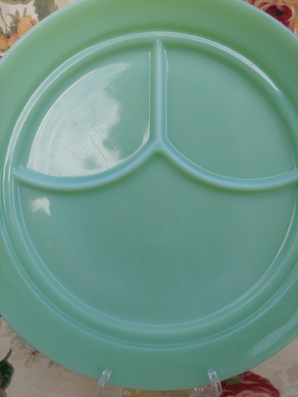 Vintage Fire King Jadeite Restaurant Ware 3 Compartment Grill Diner Plate - Picture 3 of 16